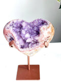 Pink Amethyst Druzy Heart – Natural Healing Crystal for Meditation & Home Decor - Million Years Crystal