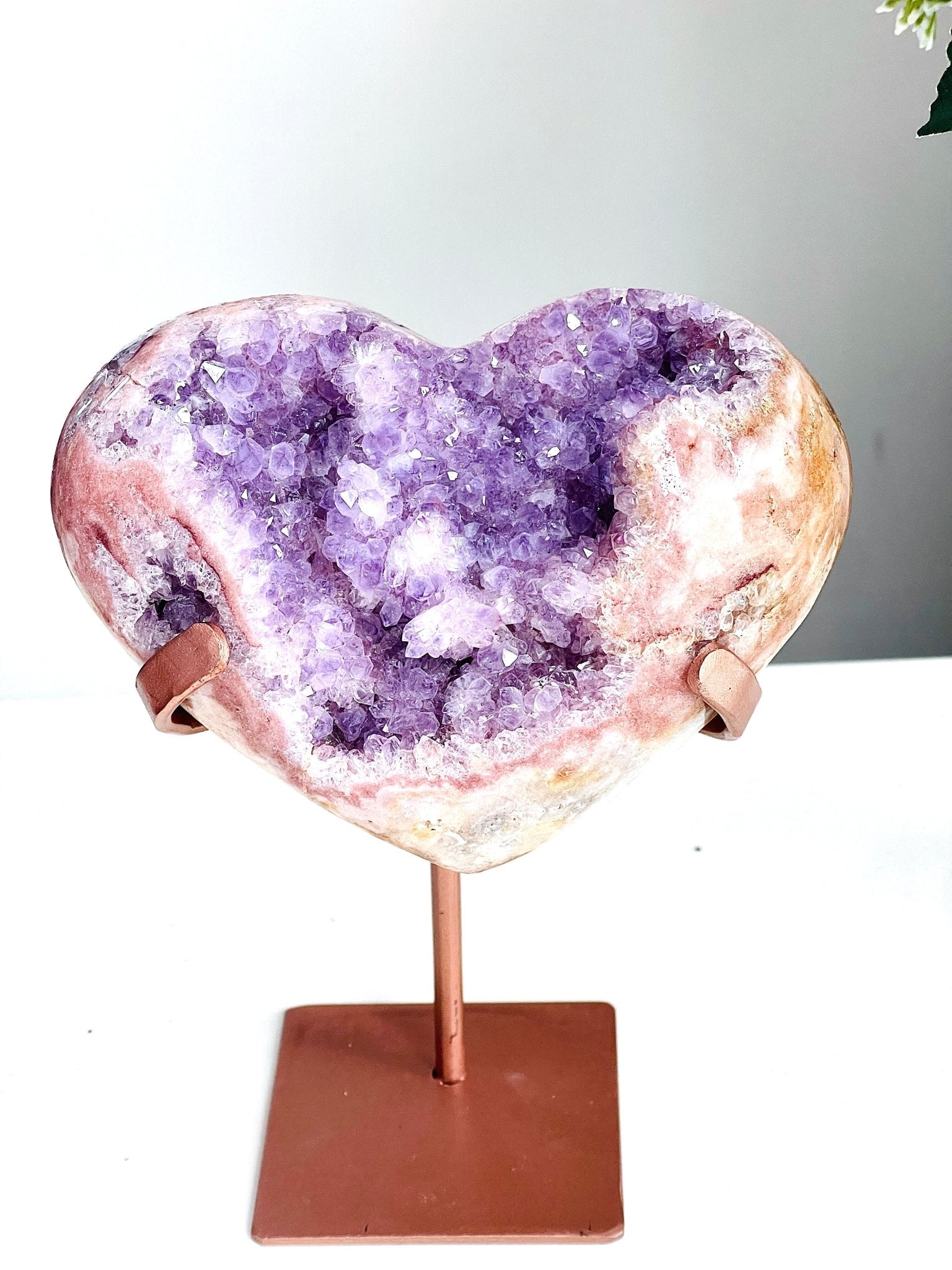 Pink Amethyst Druzy Heart – Natural Healing Crystal for Meditation & Home Decor - Million Years Crystal