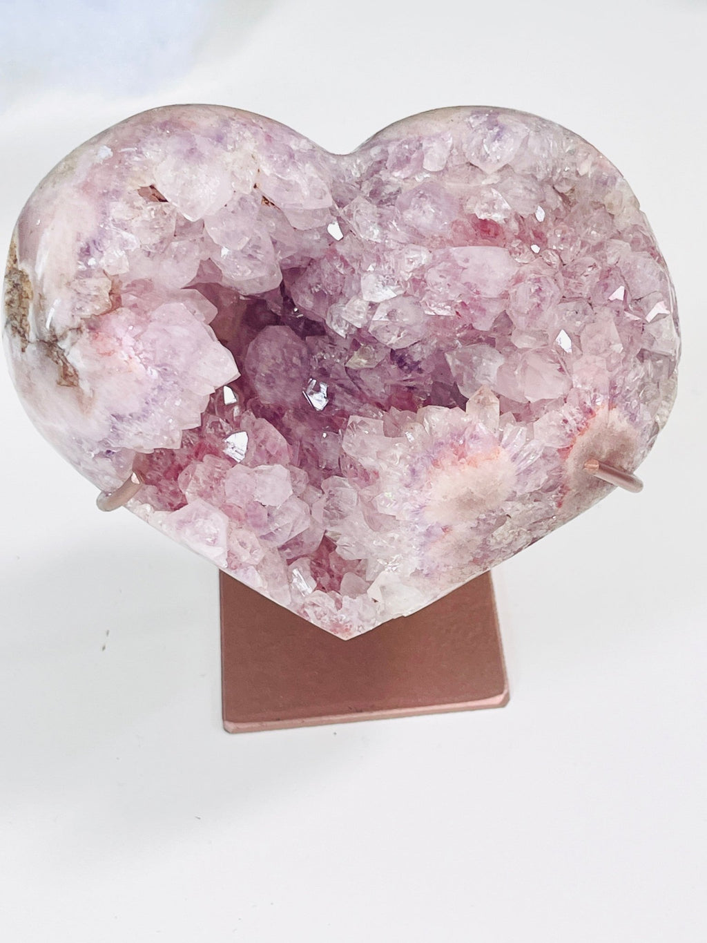 Pink Amethyst Druzy Heart – Natural Healing Crystal for Meditation & Home Decor - Million Years Crystal