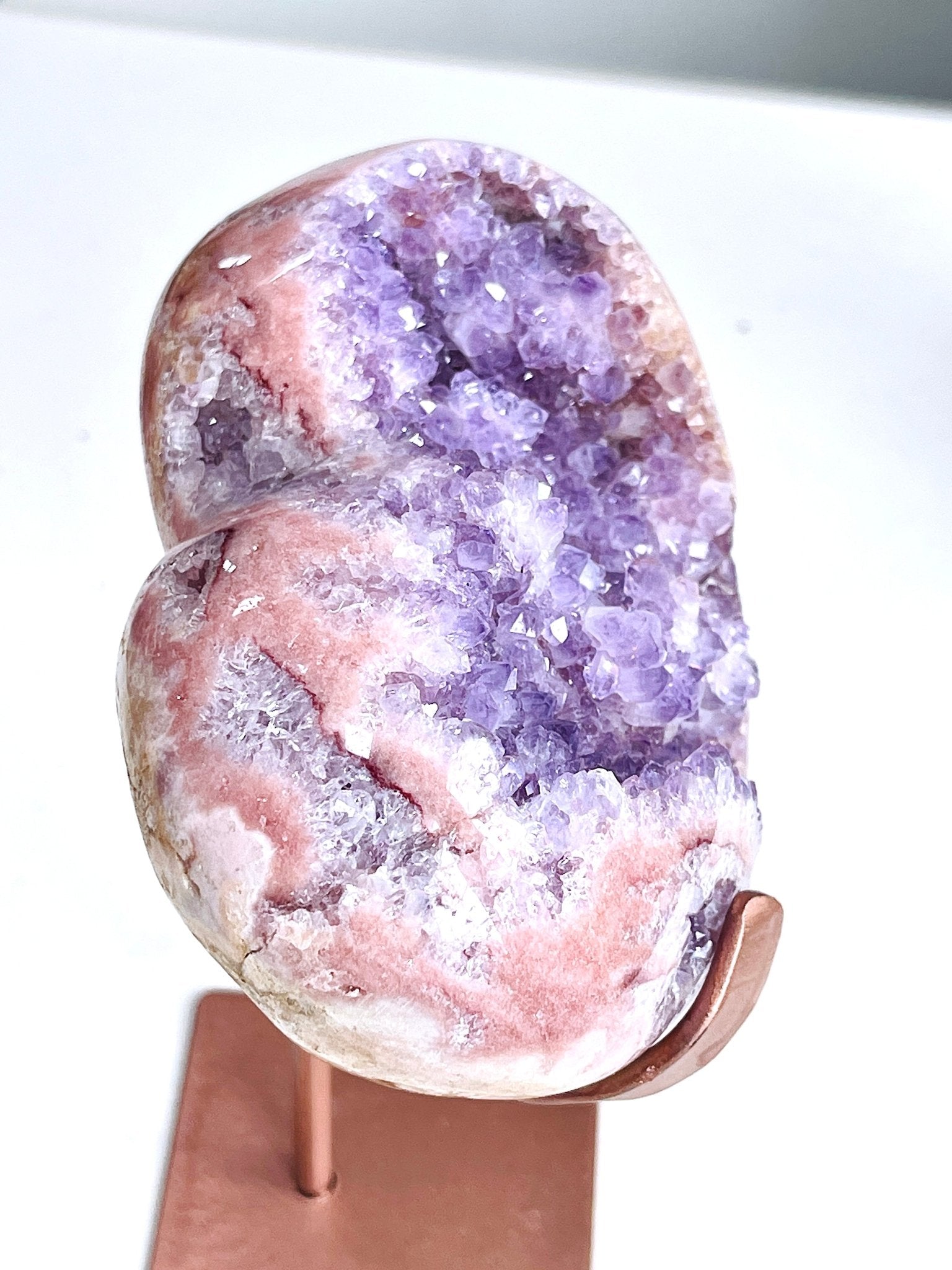 Pink Amethyst Druzy Heart – Natural Healing Crystal for Meditation & Home Decor - Million Years Crystal