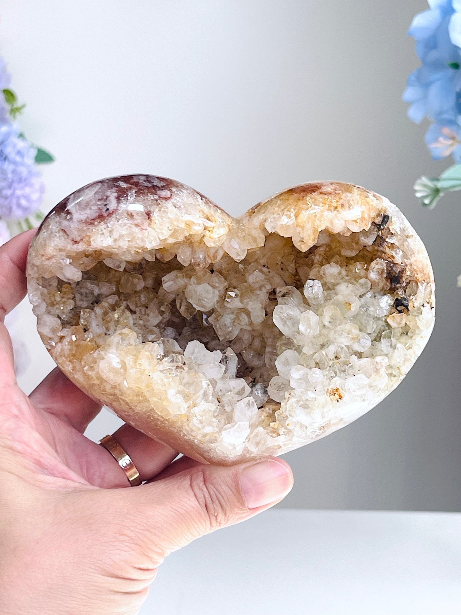 Pink Amethyst Druzy Heart – Natural Healing Crystal, Pink Amethyst Heart for Gift, Meditation, Home Decor B1-10 - Million Years Crystal