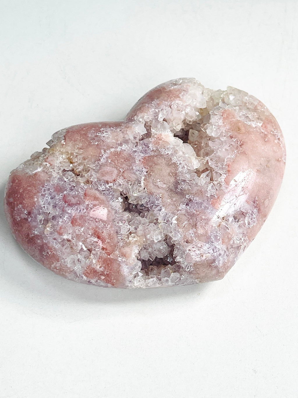 Pink Amethyst Druzy Heart – Natural Healing Crystal, Pink Amethyst Heart for Gift, Meditation, Home Decor B1 - Million Years Crystal