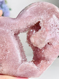 Pink Amethyst Druzy Heart – Natural Healing Crystal, Pink Amethyst Heart for Gift, Meditation, Home Decor B101 - Million Years Crystal