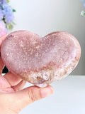 Pink Amethyst Druzy Heart – Natural Healing Crystal, Pink Amethyst Heart for Gift, Meditation, Home Decor B104 - Million Years Crystal