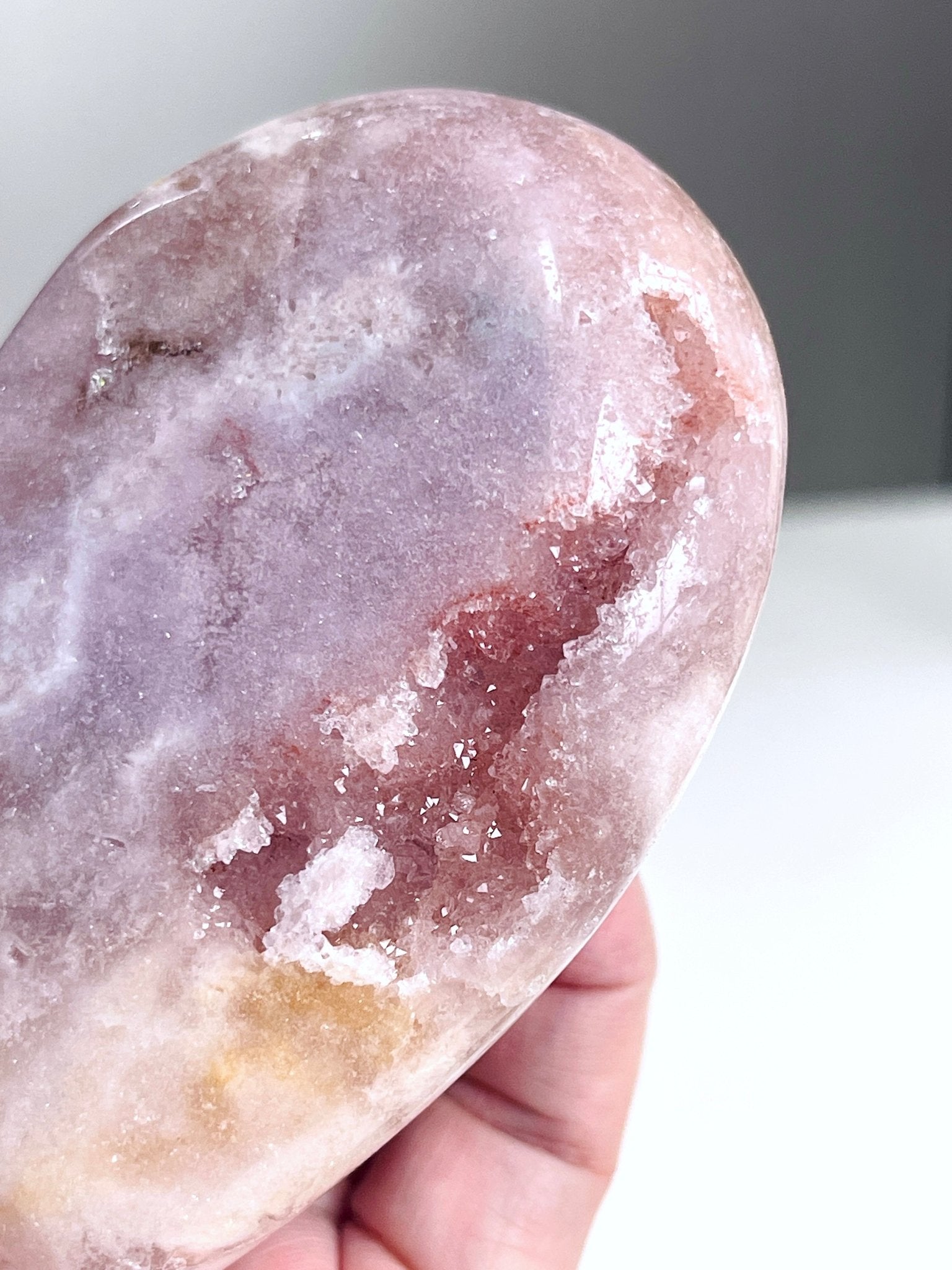 Pink Amethyst Druzy Heart – Natural Healing Crystal, Pink Amethyst Heart for Gift, Meditation, Home Decor B201 - Million Years Crystal
