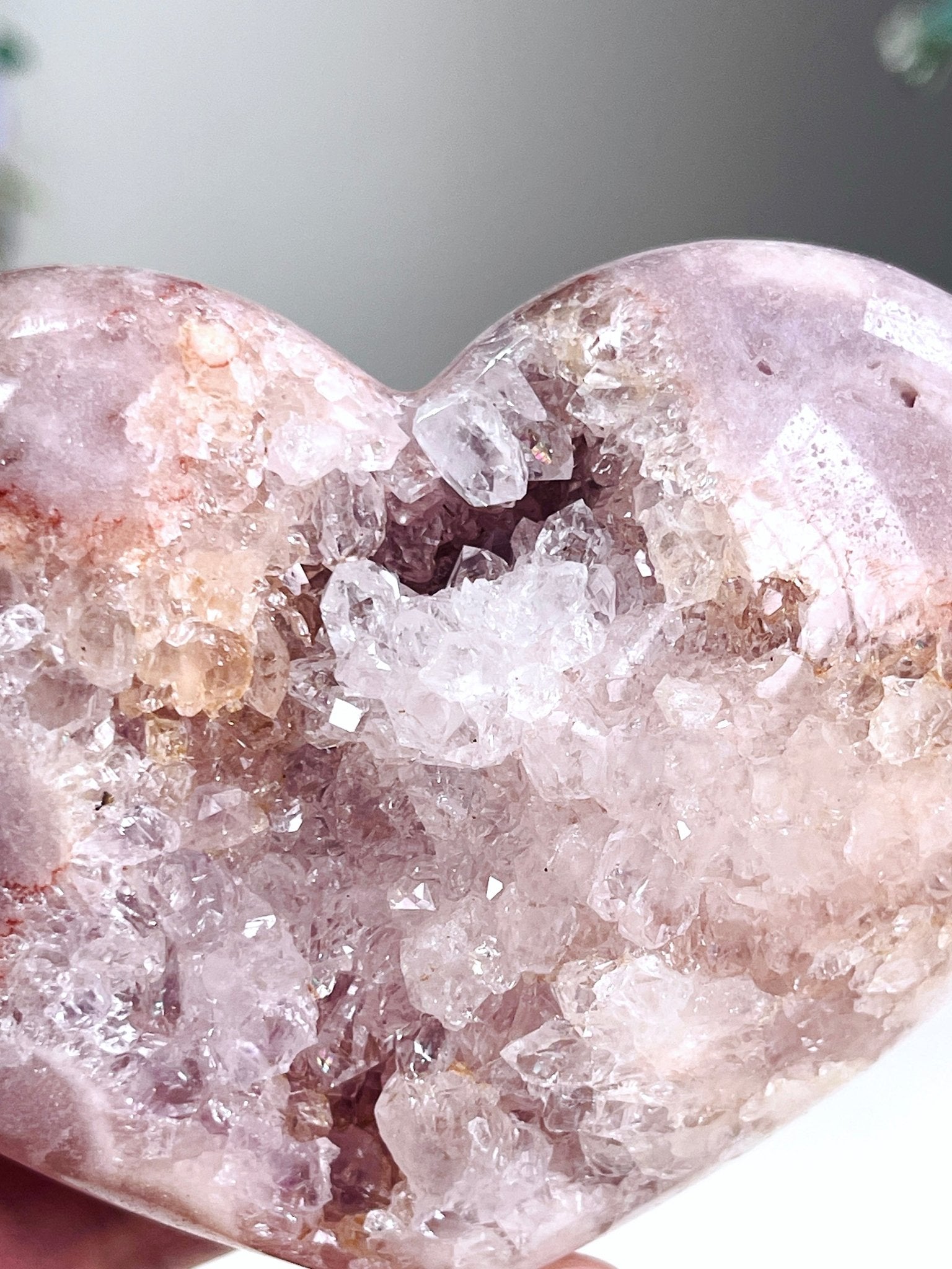 Pink Amethyst Druzy Heart – Natural Healing Crystal, Pink Amethyst Heart for Gift, Meditation, Home Decor B201 - Million Years Crystal