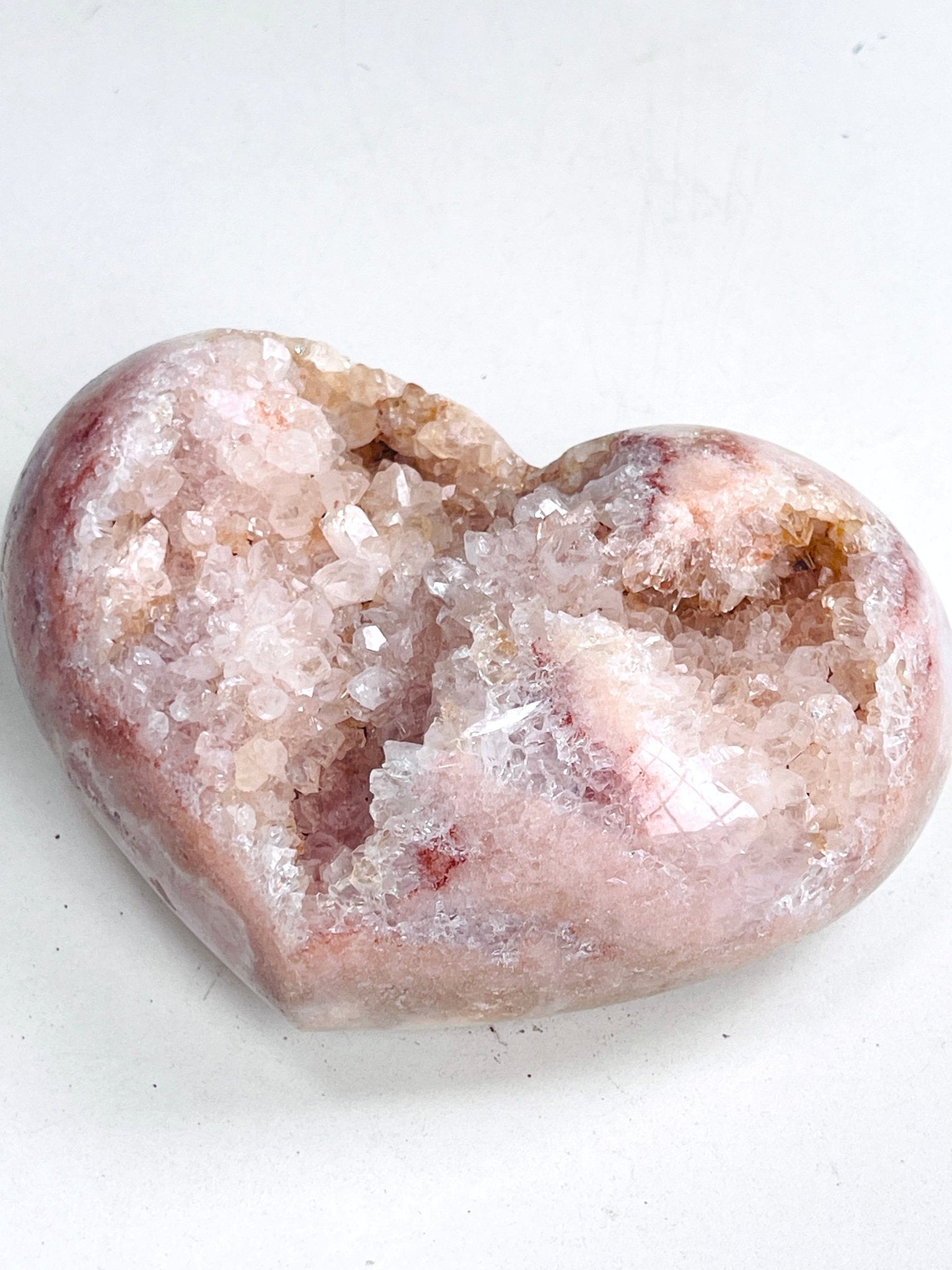 Pink Amethyst Druzy Heart – Natural Healing Crystal, Pink Amethyst Heart for Gift, Meditation, Home Decor B202 - Million Years Crystal