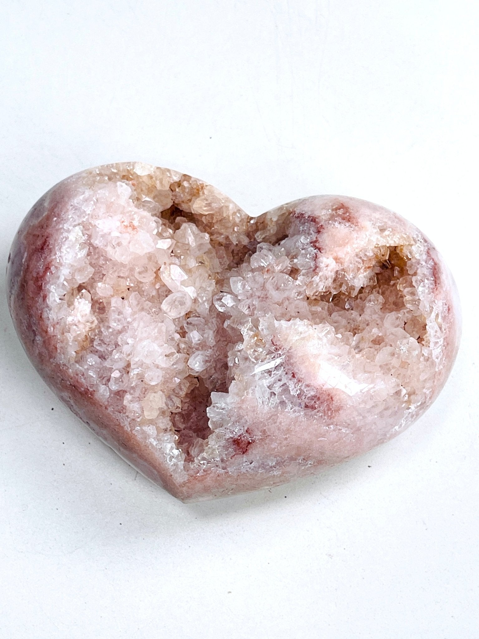 Pink Amethyst Druzy Heart – Natural Healing Crystal, Pink Amethyst Heart for Gift, Meditation, Home Decor B202 - Million Years Crystal