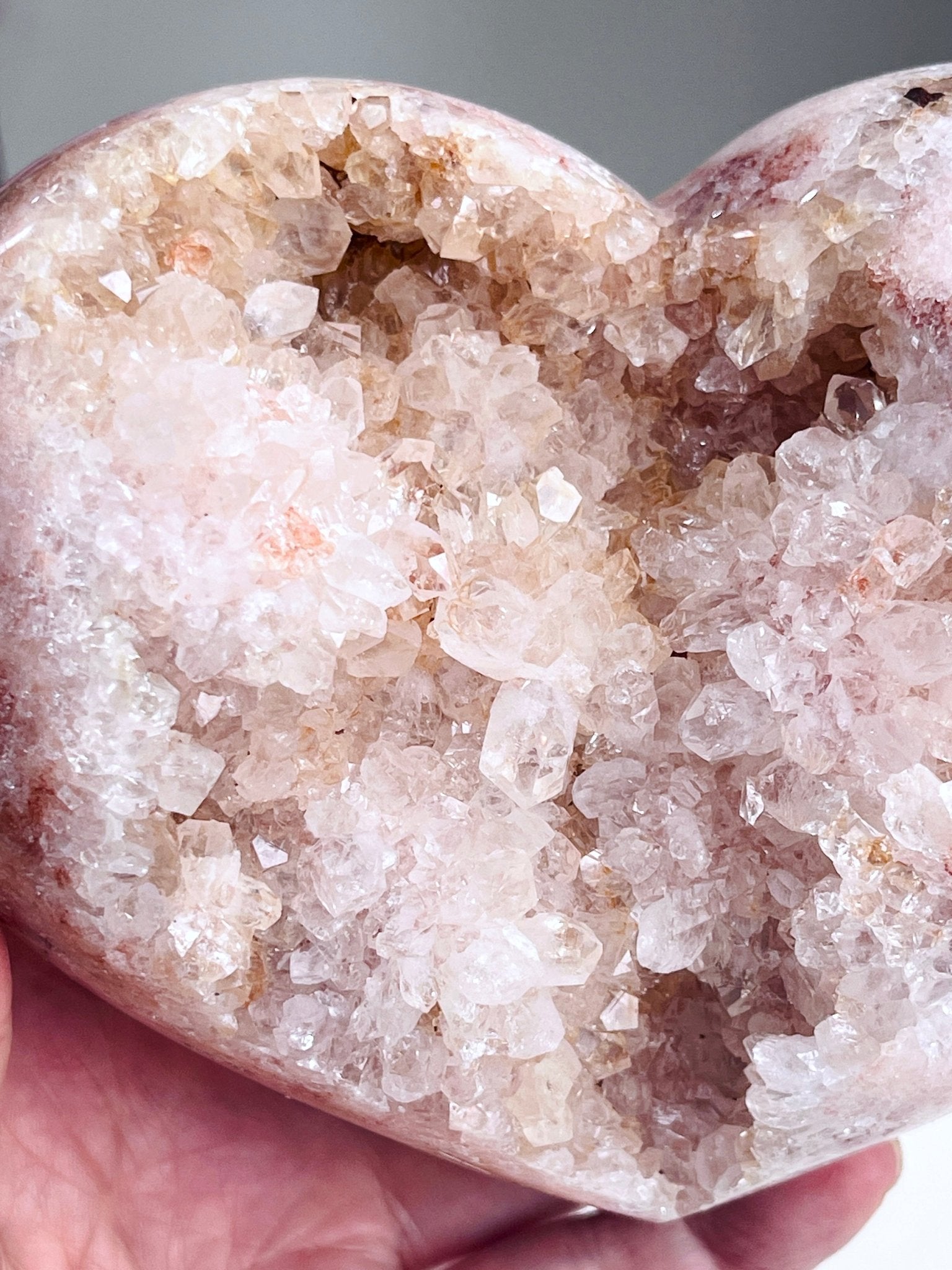 Pink Amethyst Druzy Heart – Natural Healing Crystal, Pink Amethyst Heart for Gift, Meditation, Home Decor B202 - Million Years Crystal