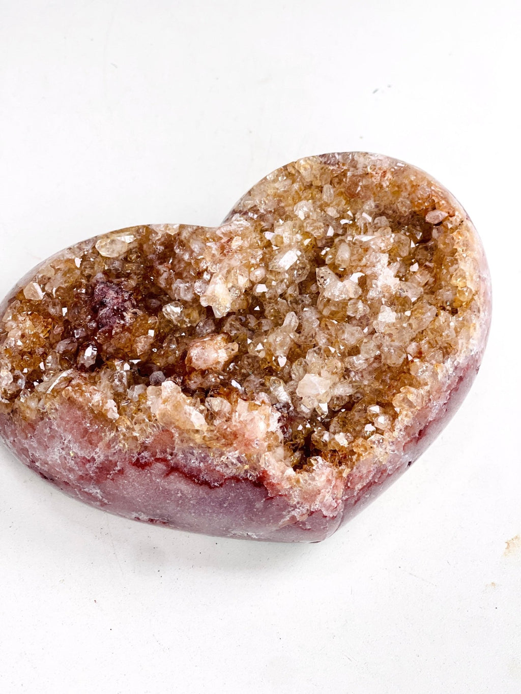 Pink Amethyst Druzy Heart – Natural Healing Crystal, Pink Amethyst Heart for Gift, Meditation, Home Decor B203 - Million Years Crystal