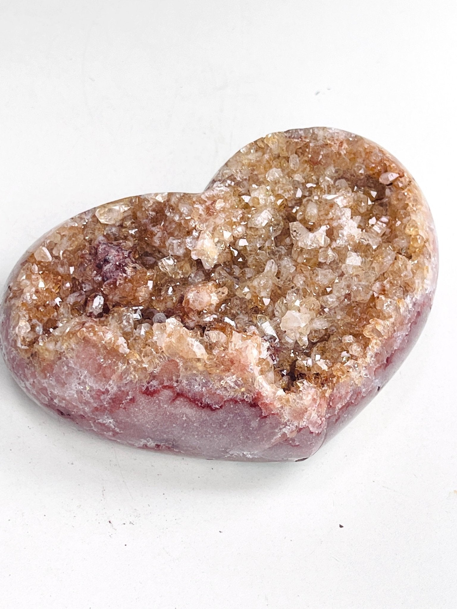 Pink Amethyst Druzy Heart – Natural Healing Crystal, Pink Amethyst Heart for Gift, Meditation, Home Decor B203 - Million Years Crystal