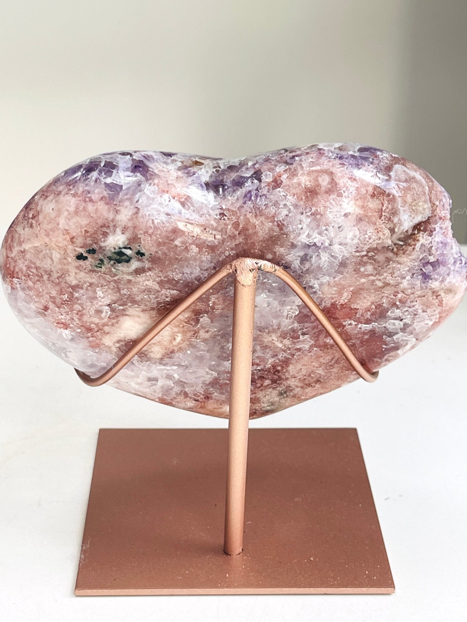 Pink Amethyst Druzy Heart | Rare Brazilian Crystal with Druzy Cavern | 1184g - Million Years Crystal