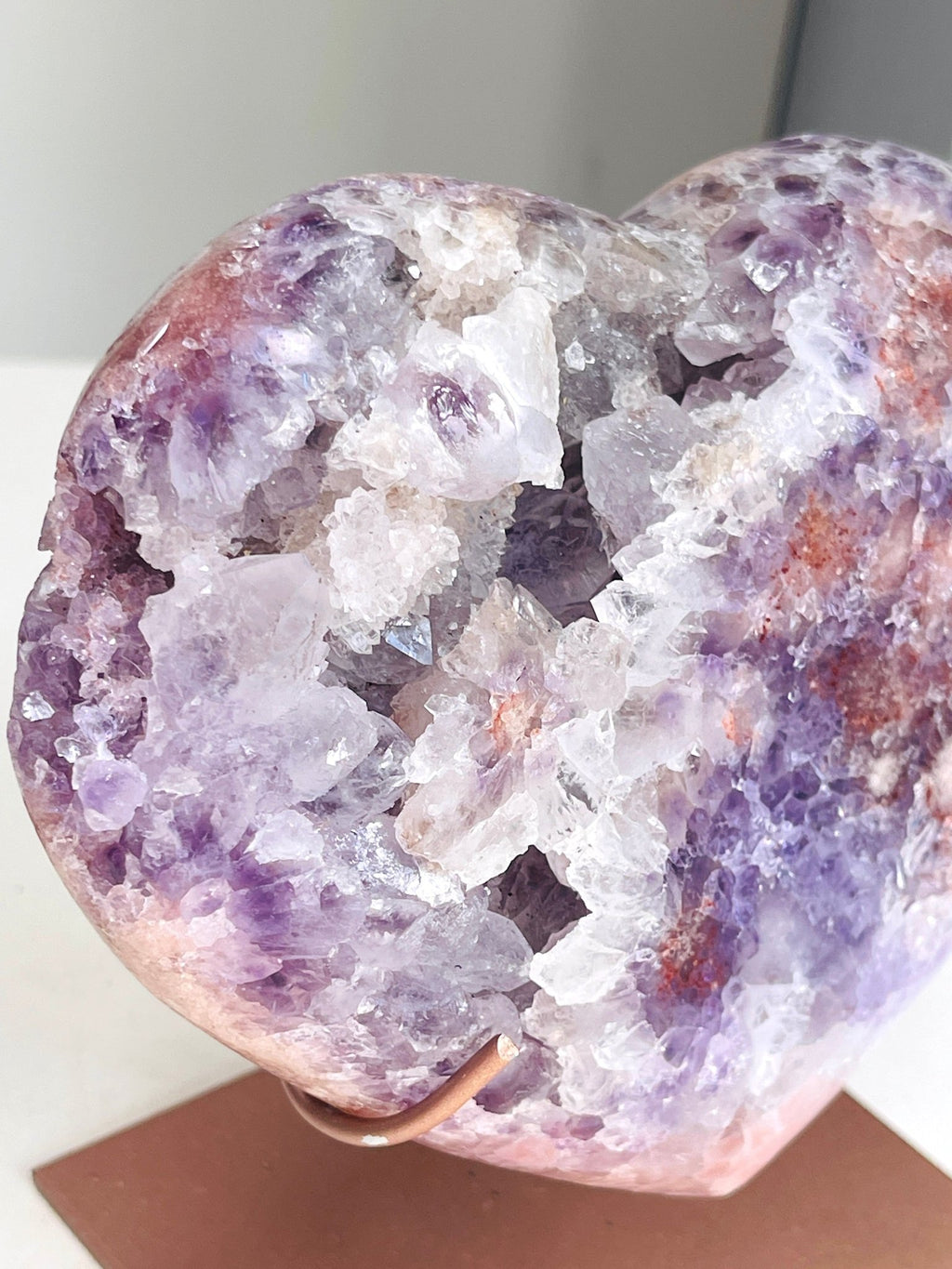 Pink Amethyst Druzy Heart | Rare Brazilian Crystal with Druzy Cavern | 1184g - Million Years Crystal