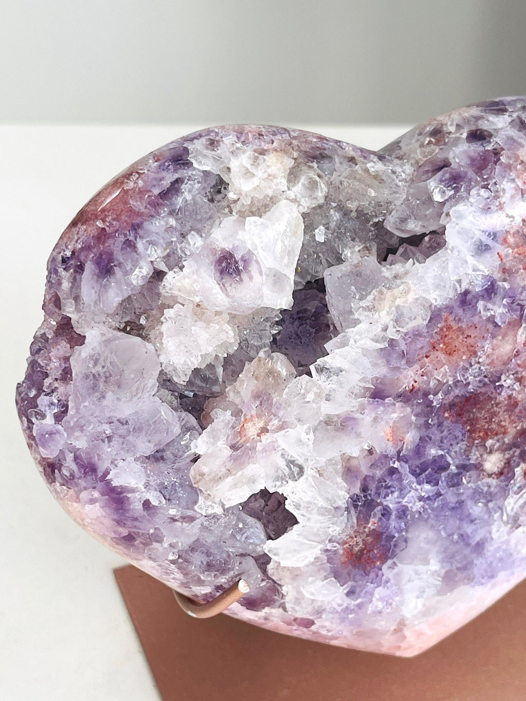 Pink Amethyst Druzy Heart | Rare Brazilian Crystal with Druzy Cavern | 1184g - Million Years Crystal