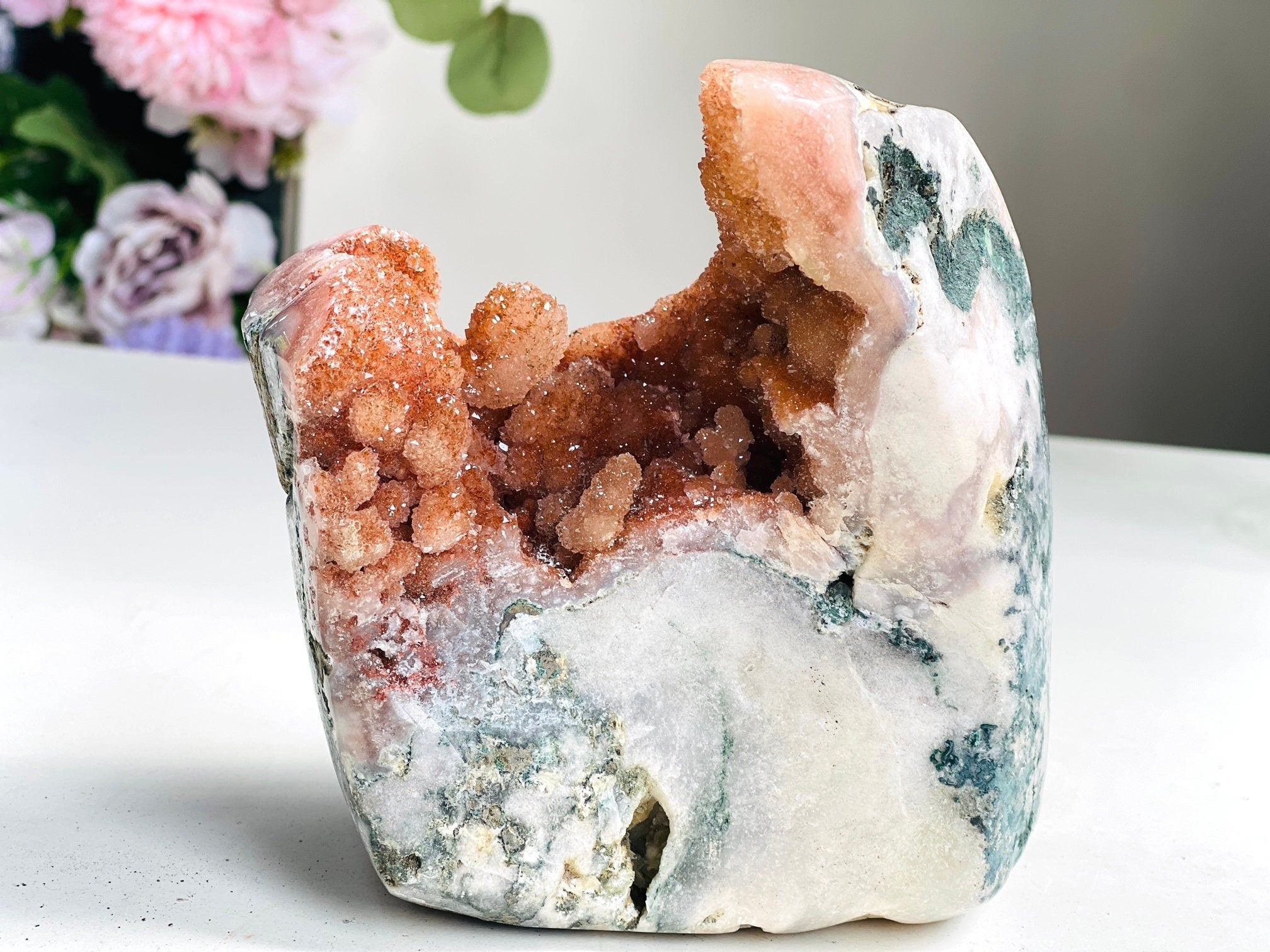 Pink Amethyst Freeform, Super Extra Quality Druzy Pink Amethyst crystal freefrom , amazing Pink Amethyst Freeform, crystal gift - Million Years Crystal