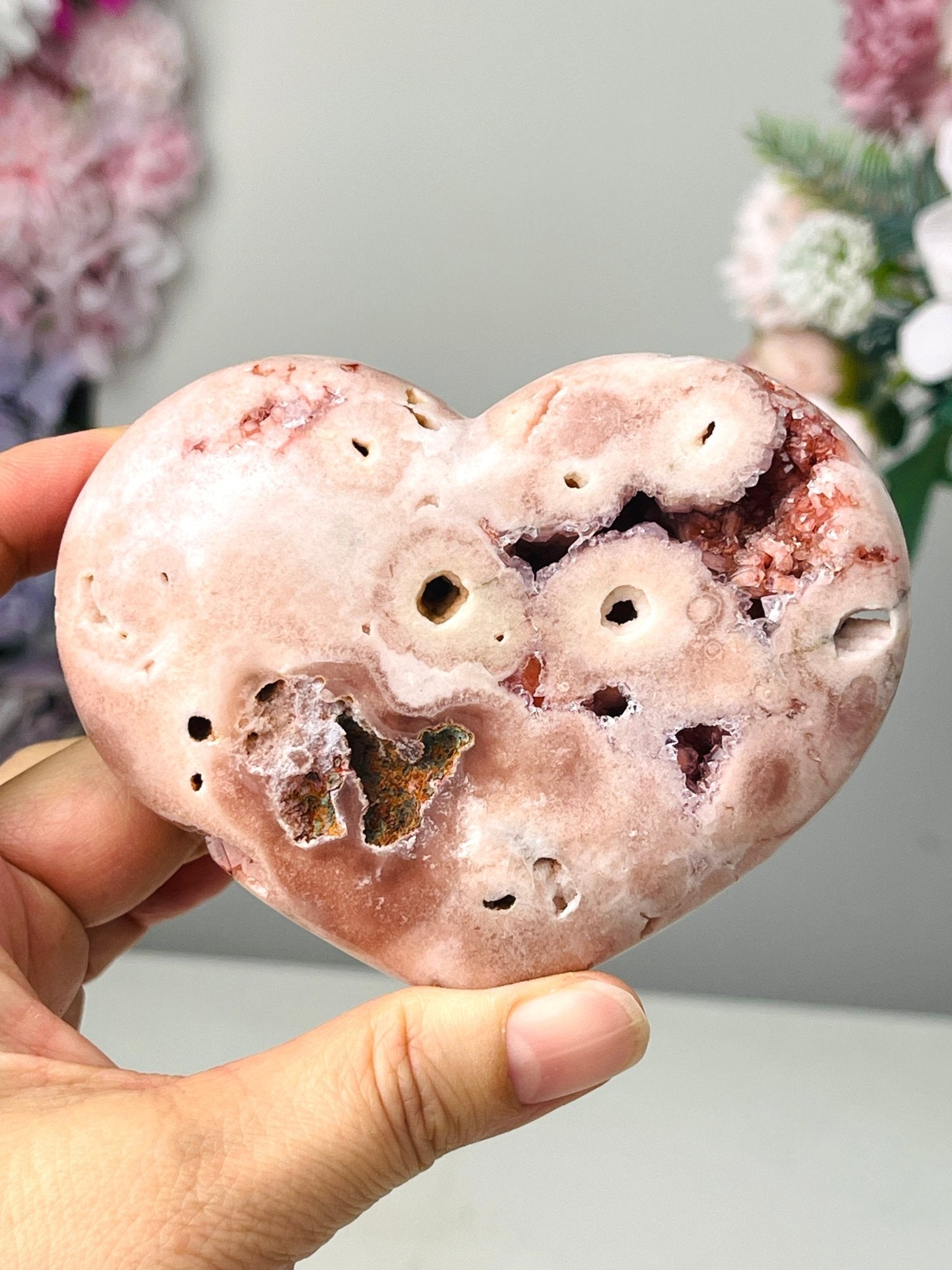 Pink Amethyst Heart, 216g B4 - Million Years Crystal