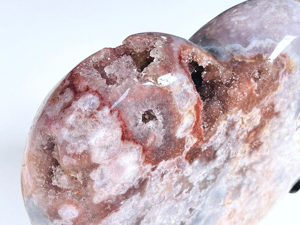 Pink Amethyst Heart, 2.5kg Statement Piece XXL Pink Amethyst Druzy Heart on Metal Stand, Pink Amethyst Crystal Heart, Crystal Gift - Million Years Crystal