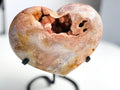 Pink Amethyst Heart, 2.8kg XXL Pink Amethyst Druzy Heart on Metal Stand, Pink Amethyst Crystal Heart, Crystal Gift, Crystal for Home decor - Million Years Crystal