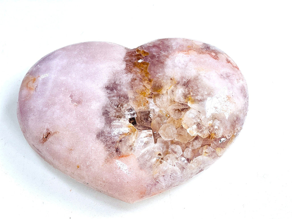 Pink Amethyst Heart, 2kg Large Pink Amethyst Druzy Heart on Metal Stand, Pink Amethyst Crystal Heart, Crystal Heart,Crystal Gift - Million Years Crystal