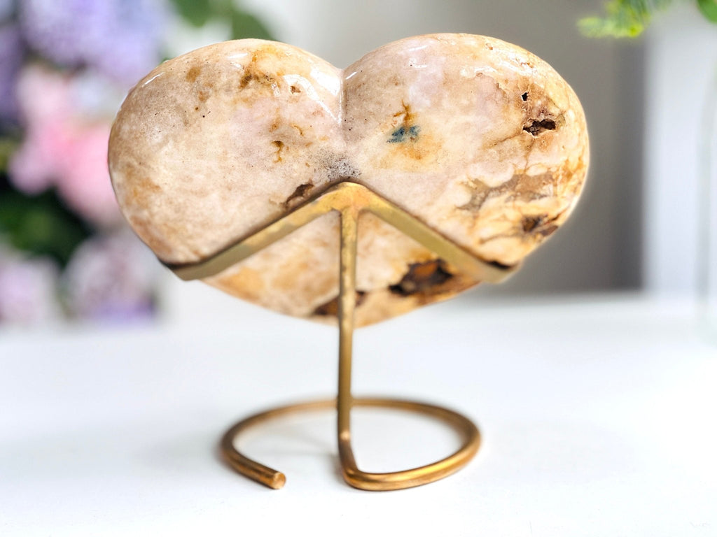 Pink Amethyst Heart, 3kg Statement Pink Amethyst Druzy Heart on Metal Stand, Pink Amethyst Crystal Heart, Crystal Heart, Crystal Gift - Million Years Crystal