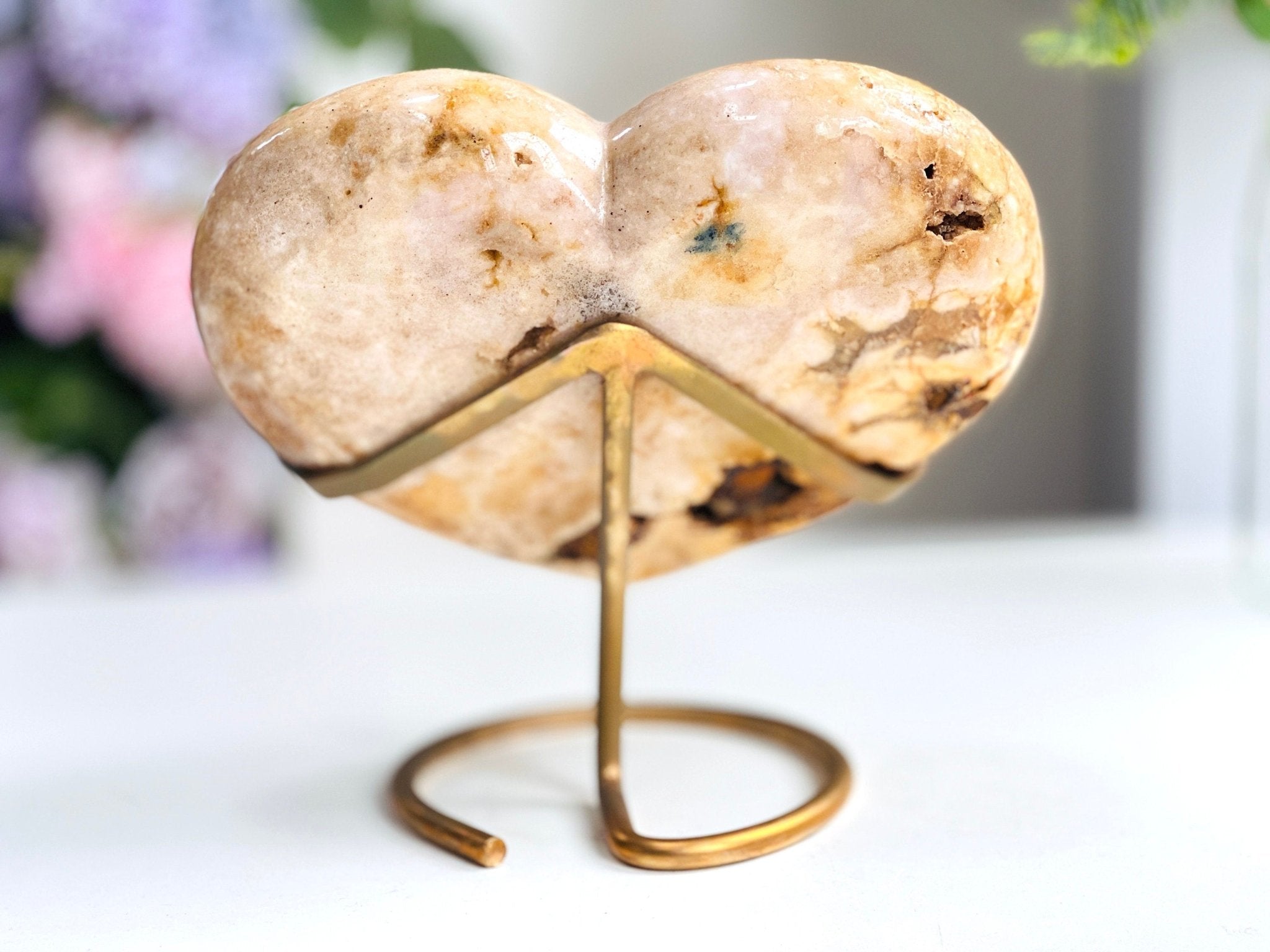 Pink Amethyst Heart, 3kg Statement Pink Amethyst Druzy Heart on Metal Stand, Pink Amethyst Crystal Heart, Crystal Heart, Crystal Gift - Million Years Crystal