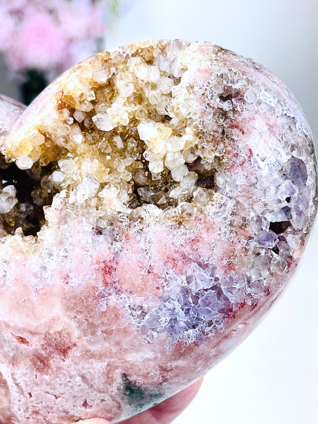 Pink Amethyst Heart, Large 0.9kg Pink Amethyst Crystal Heart, Crystal Heart, Crystal Gift, Healing Crystal - Million Years Crystal