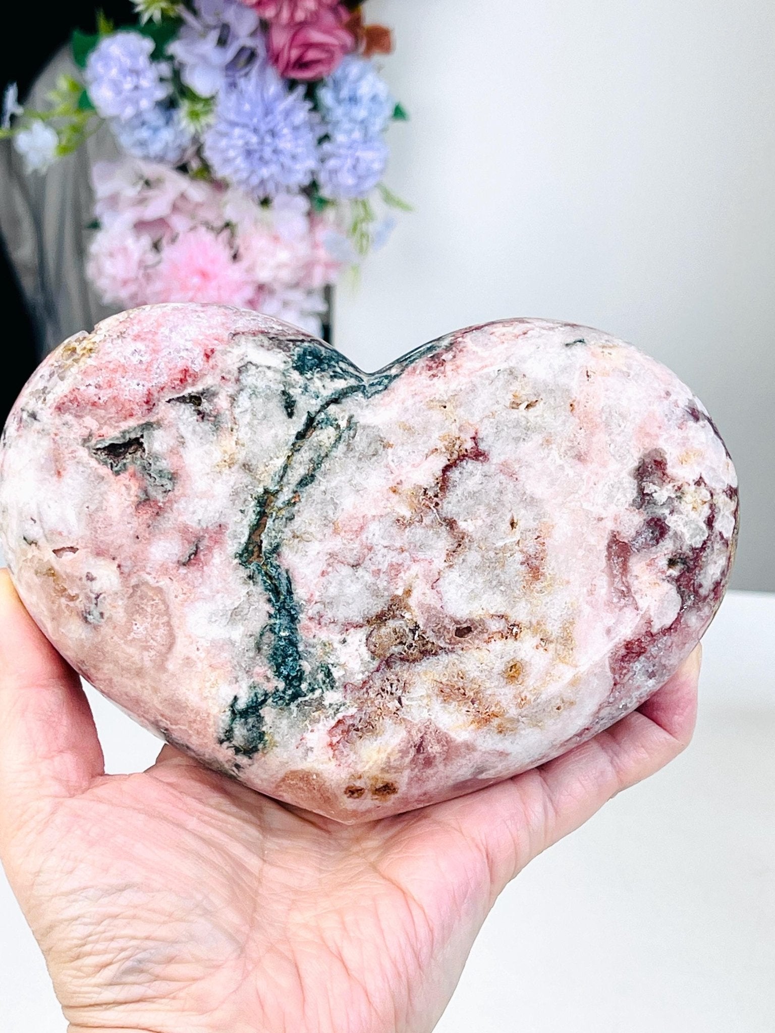Pink Amethyst Heart, Large 0.9kg Pink Amethyst Crystal Heart, Crystal Heart, Crystal Gift, Healing Crystal - Million Years Crystal
