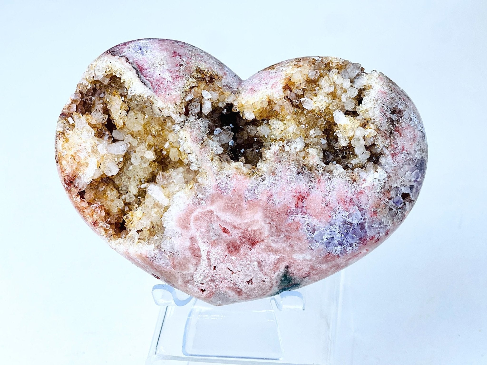 Pink Amethyst Heart, Large 0.9kg Pink Amethyst Crystal Heart, Crystal Heart, Crystal Gift, Healing Crystal - Million Years Crystal