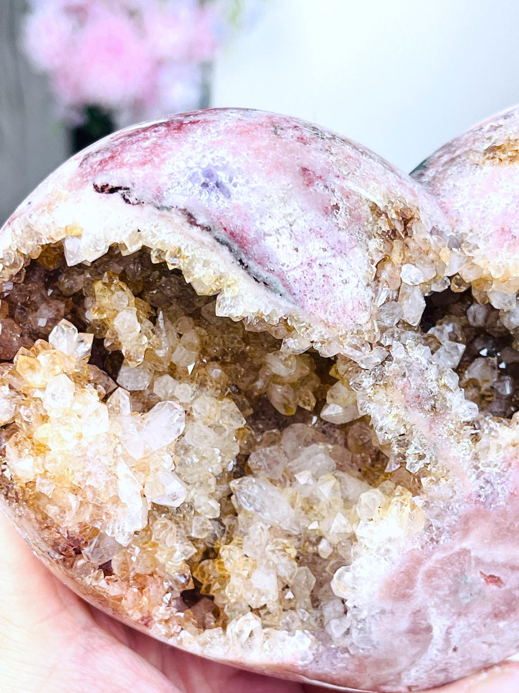 Pink Amethyst Heart, Large 0.9kg Pink Amethyst Crystal Heart, Crystal Heart, Crystal Gift, Healing Crystal - Million Years Crystal