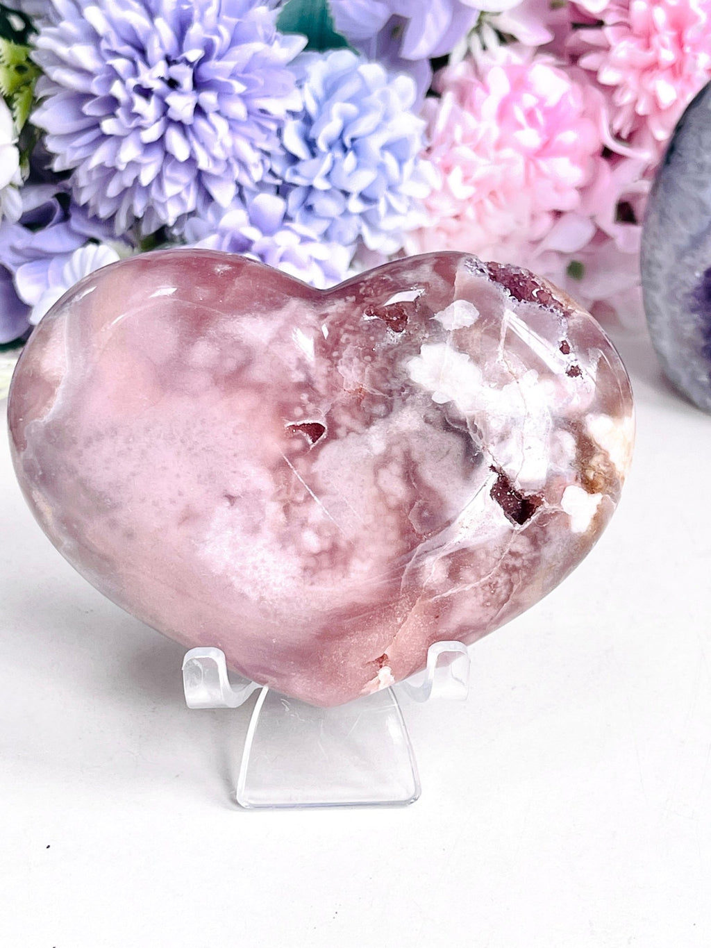 Pink Amethyst Heart | Polished Crystal Heart from Brazil | 309g - Million Years Crystal