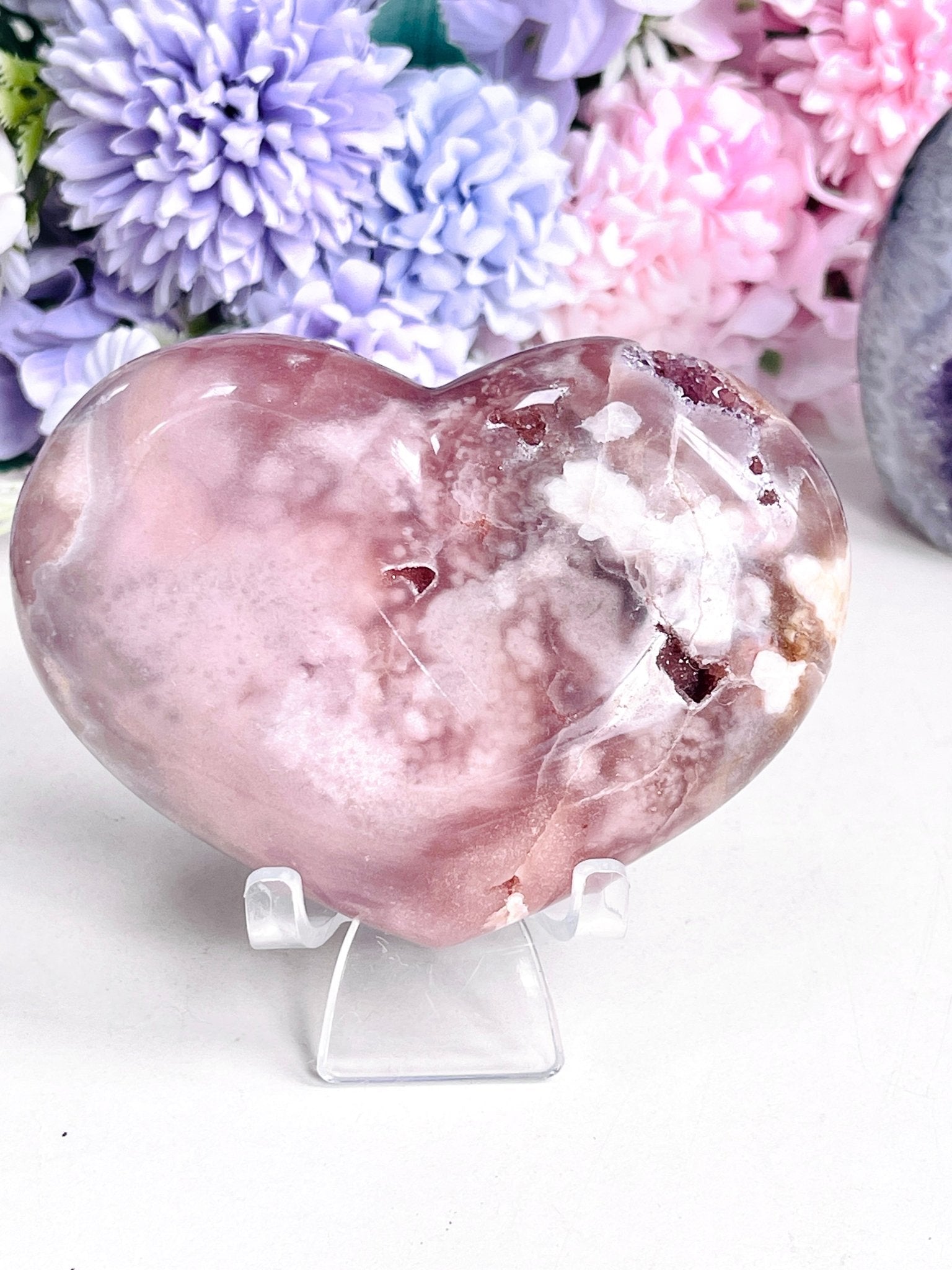 Pink Amethyst Heart | Polished Crystal Heart from Brazil | 309g - Million Years Crystal