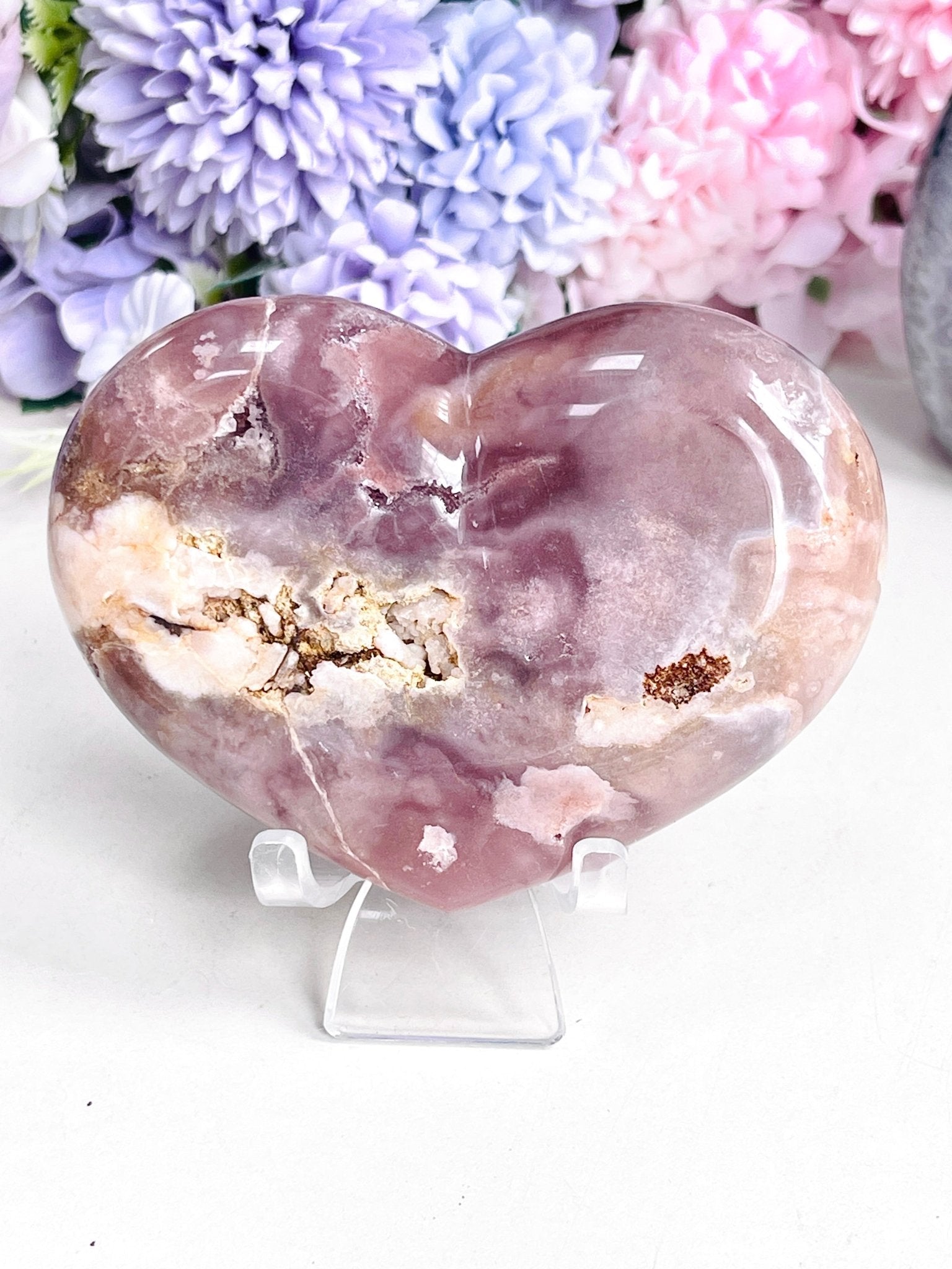 Pink Amethyst Heart | Polished Crystal Heart from Brazil | 309g - Million Years Crystal