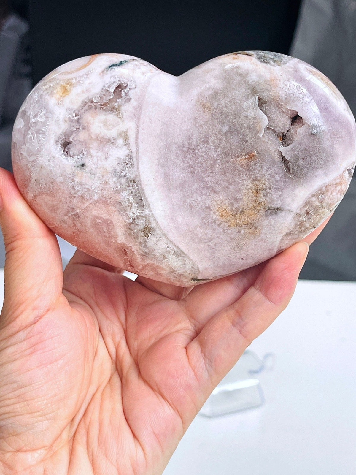 Pink Amethyst Heart, Premium Quality Pink Amethyst Druzy Heart, Pink Amethyst Crystal Heart, Crystal Heart, Crystal Gift, Healing Crystal - Million Years Crystal
