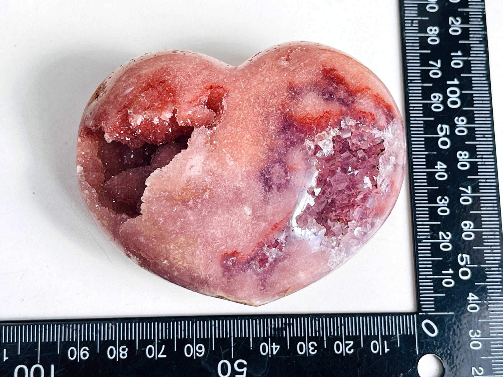 Pink Amethyst Heart, Super Extra Quality Pink Amethyst Druzy Heart, Crystal Heart, Crystal Heart, Crystal Gift, Healing Crystal - Million Years Crystal