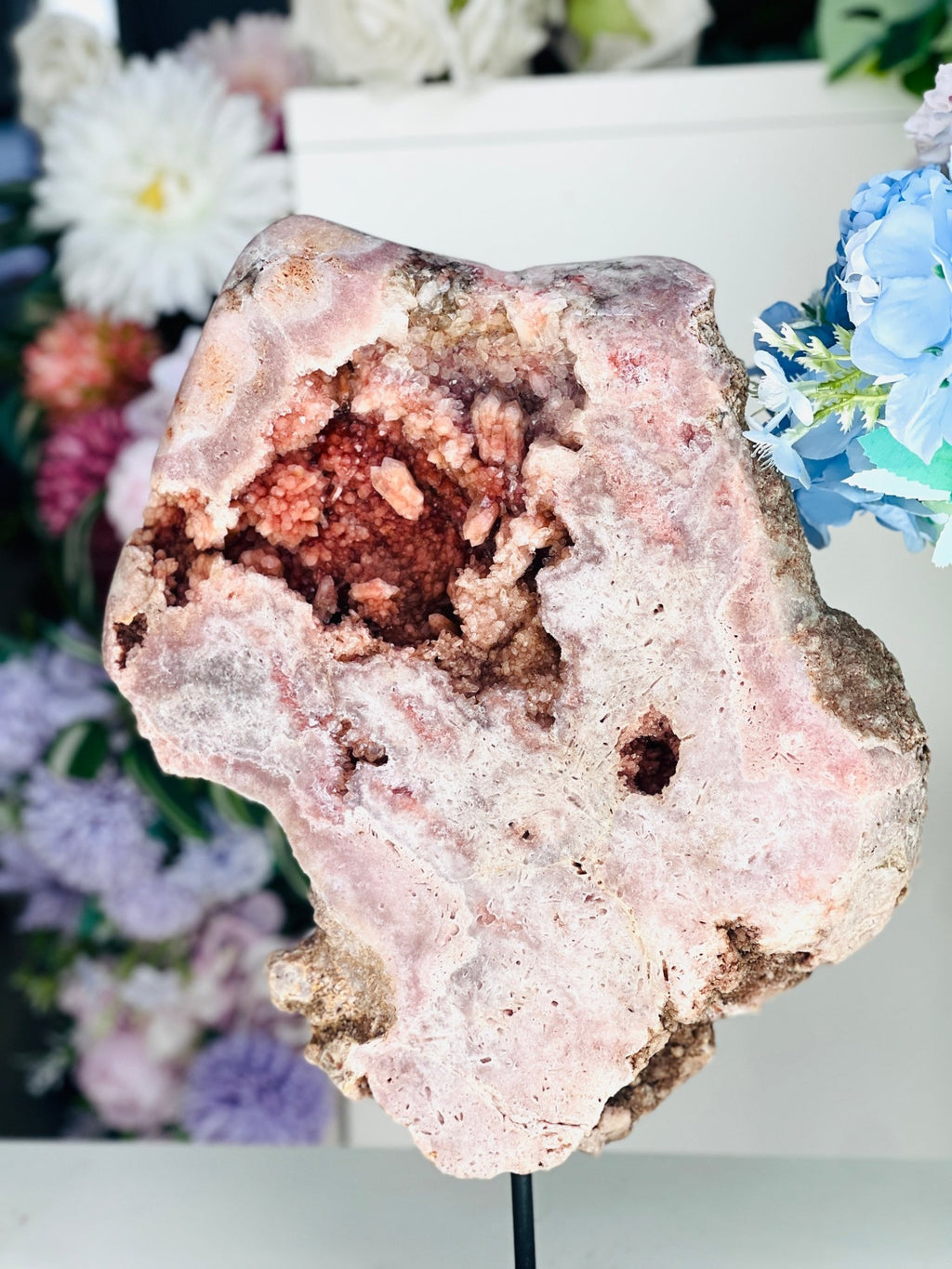 Pink Amethyst Slab, 3.8kg Dreamy Rough Pink Amethyst Druzy Slabs, Pink Amethyst Crystal,Crystal Gift,Home decor - Million Years Crystal
