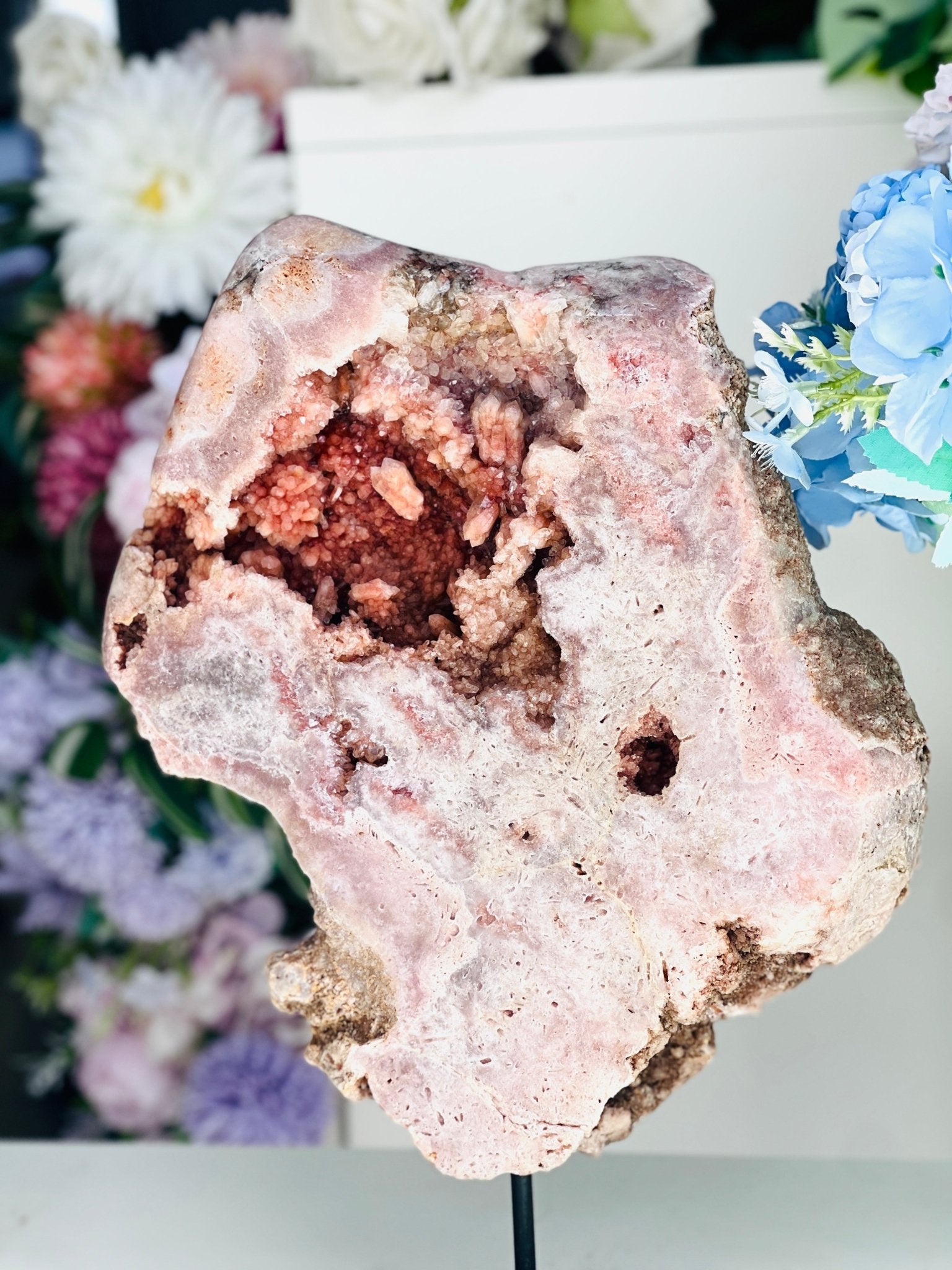 Pink Amethyst Slab, 3.8kg Dreamy Rough Pink Amethyst Druzy Slabs, Pink Amethyst Crystal,Crystal Gift,Home decor - Million Years Crystal