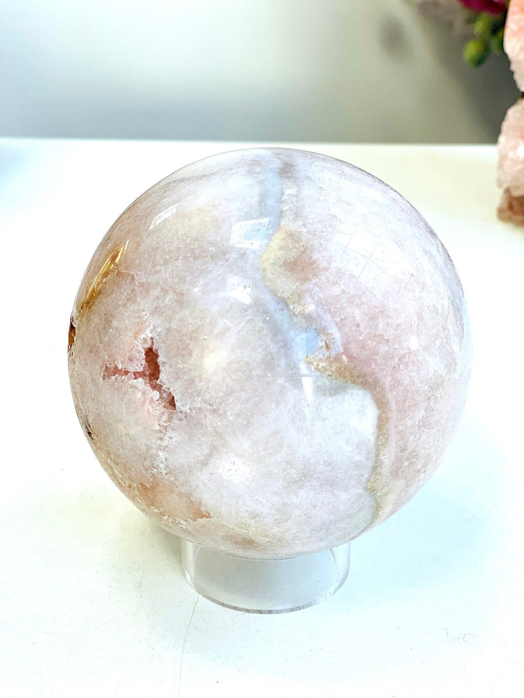 Pink Amethyst Sphere, 1.3kg Pink Amethyst Crystal Sphere, Dreaming Pink Amethyst Sphere, Crystal Gift, Home Decor - Million Years Crystal