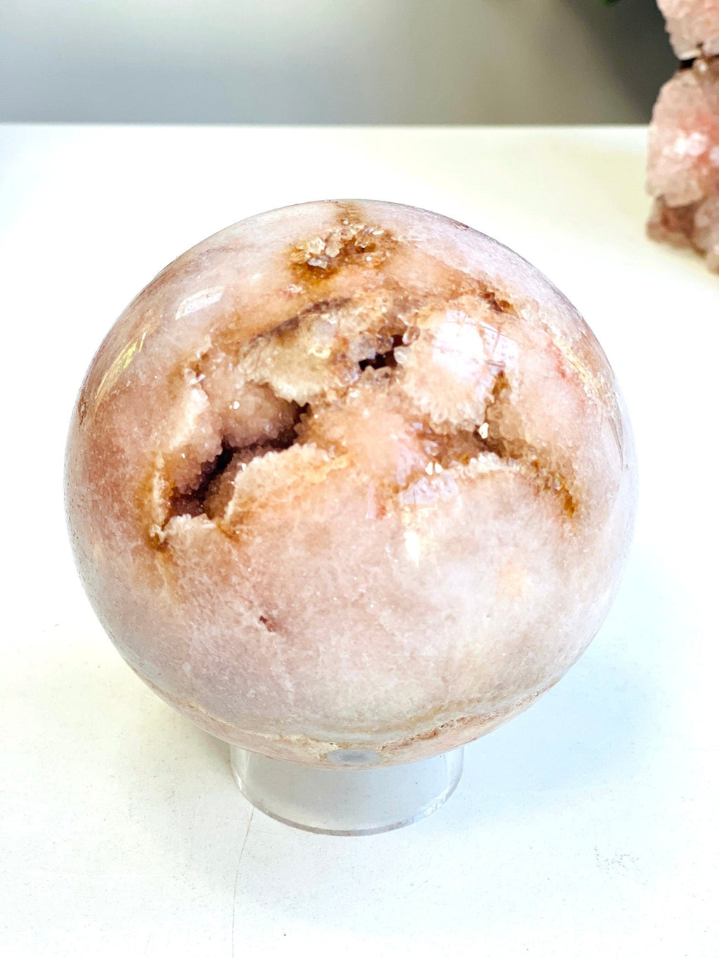 Pink Amethyst Sphere, 1.3kg Pink Amethyst Crystal Sphere, Dreaming Pink Amethyst Sphere, Crystal Gift, Home Decor - Million Years Crystal