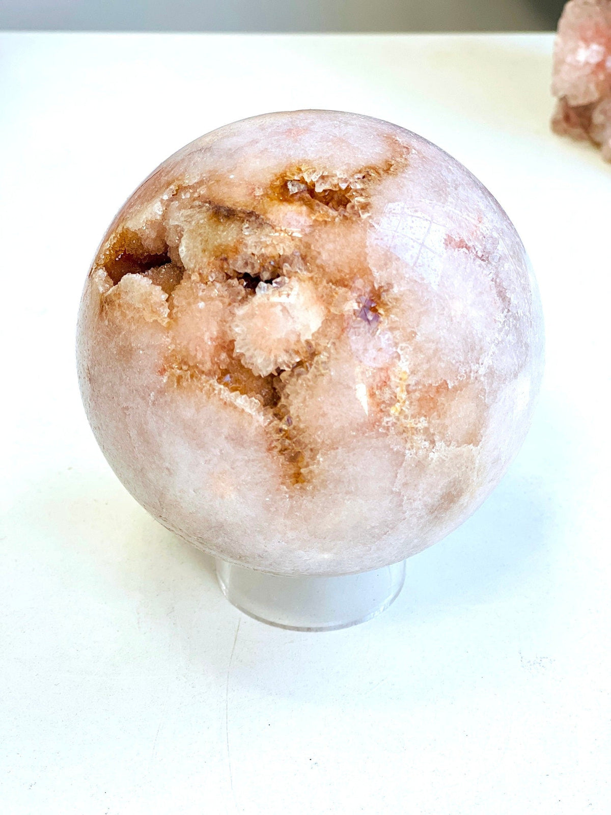 Pink Amethyst Sphere, 1.3kg Pink Amethyst Crystal Sphere, Dreaming Pink Amethyst Sphere, Crystal Gift, Home Decor - Million Years Crystal
