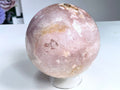 Pink Amethyst Sphere, 94mm Pink Amethyst with Quartz sphere, Sparkling Pink Amethyst, crystal gift - Million Years Crystal