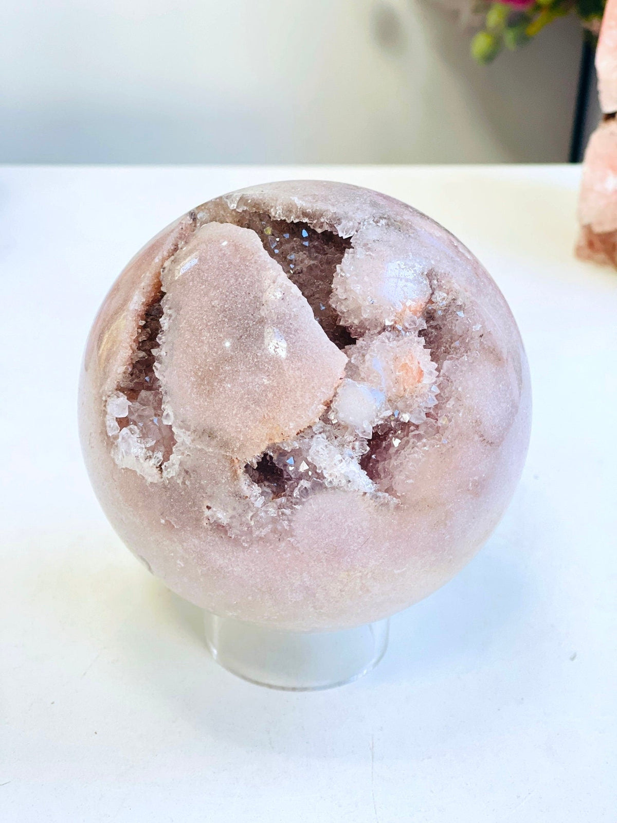 Pink Amethyst Sphere, Super Extra Quality Pink Amethyst Sphere, Dreaming Pink Amethyst Sphere , Sparkling Pink Amethyst Sphere, Crystal Gift - Million Years Crystal
