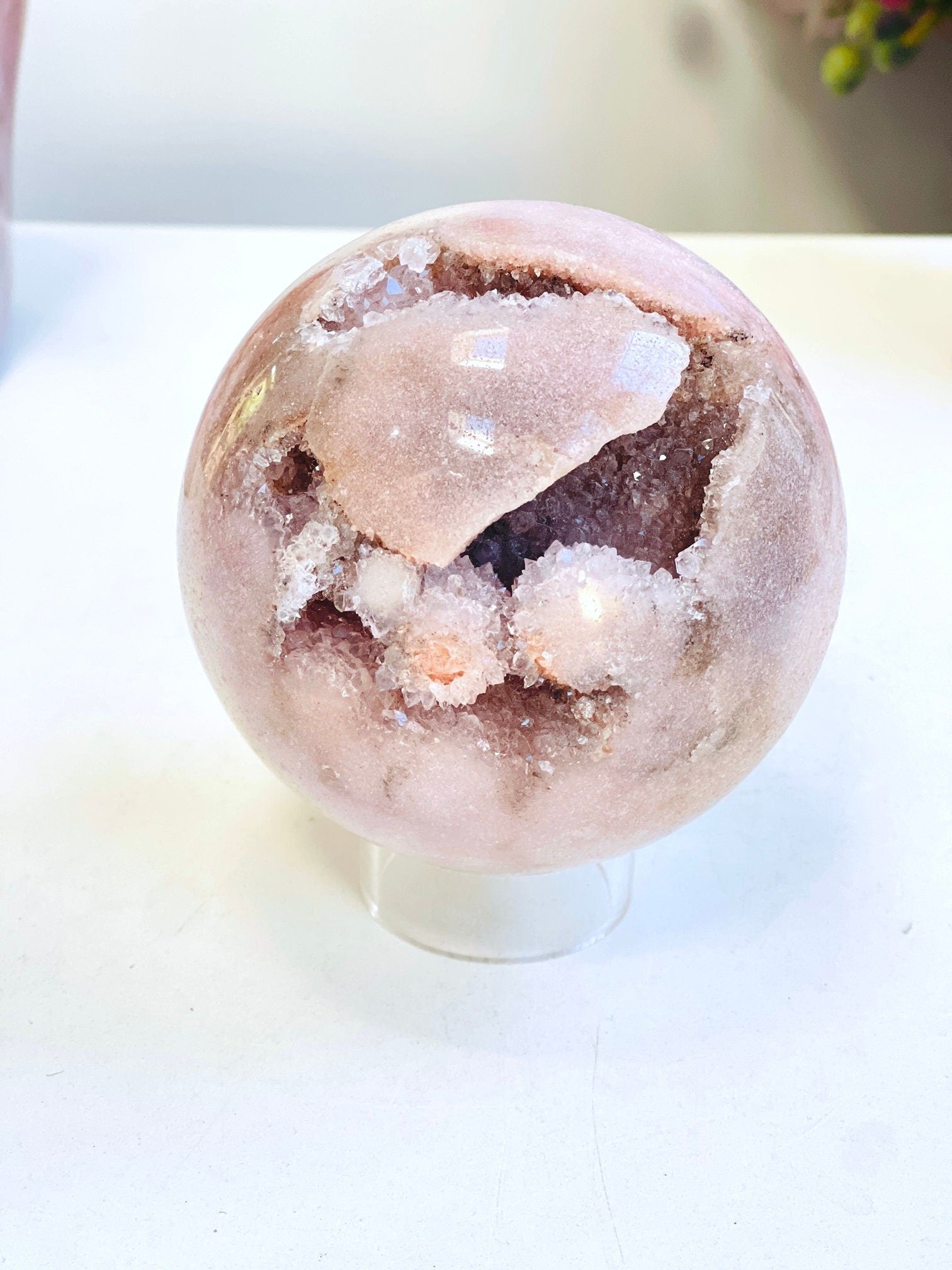 Pink Amethyst Sphere, Super Extra Quality Pink Amethyst Sphere, Dreaming Pink Amethyst Sphere , Sparkling Pink Amethyst Sphere, Crystal Gift - Million Years Crystal