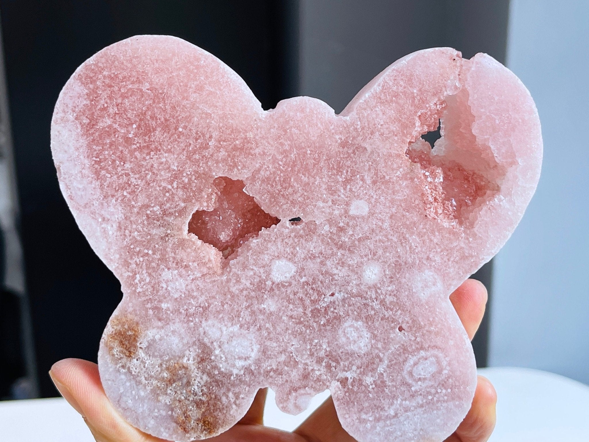 Pink Amethyst, Stunning Pink Amethyst Butterfly , Large Sparkling Pink Amethyst shape, Crystal Gift, Healing Crystal Home Decor - Million Years Crystal