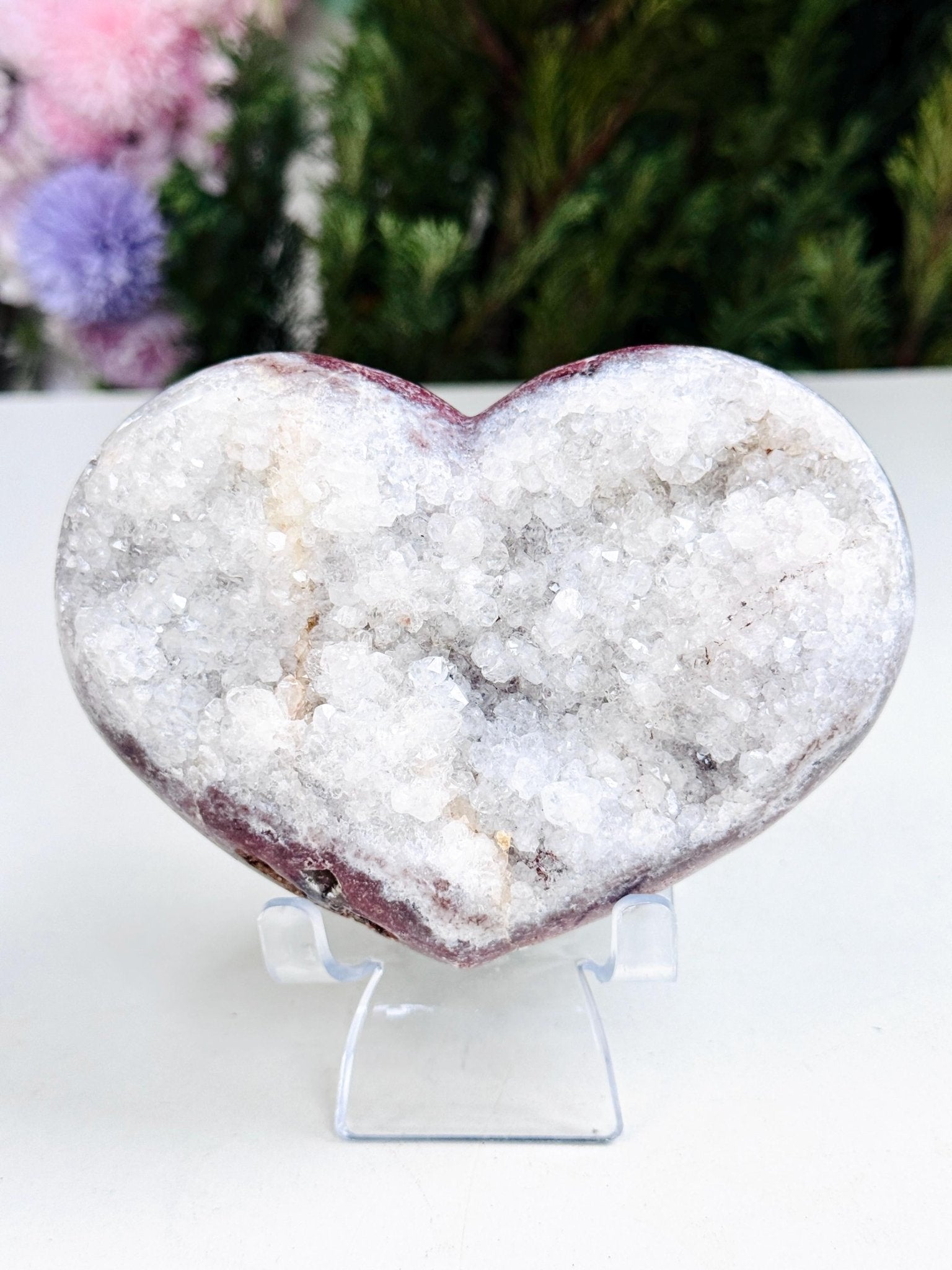 Pink Amethyst, Super Druzy Pink Amethyst Heart, Pink Amethyst Crystal Heart, Crystal Heart, Crystal Gift, Healing Crystal - Million Years Crystal