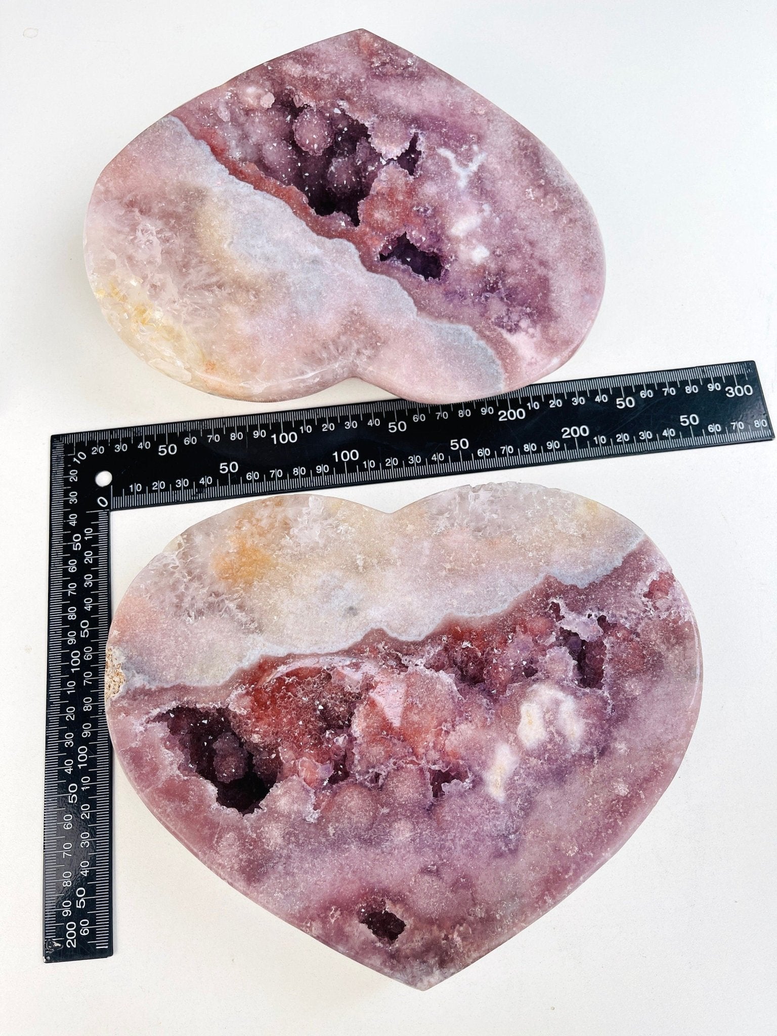 Pink Amethyst, Super Extra Quality Paired Pink Amethyst Heart, Pink Amethyst Heart Set, Pink Amethyst Crystals, Crystal Gift - Million Years Crystal