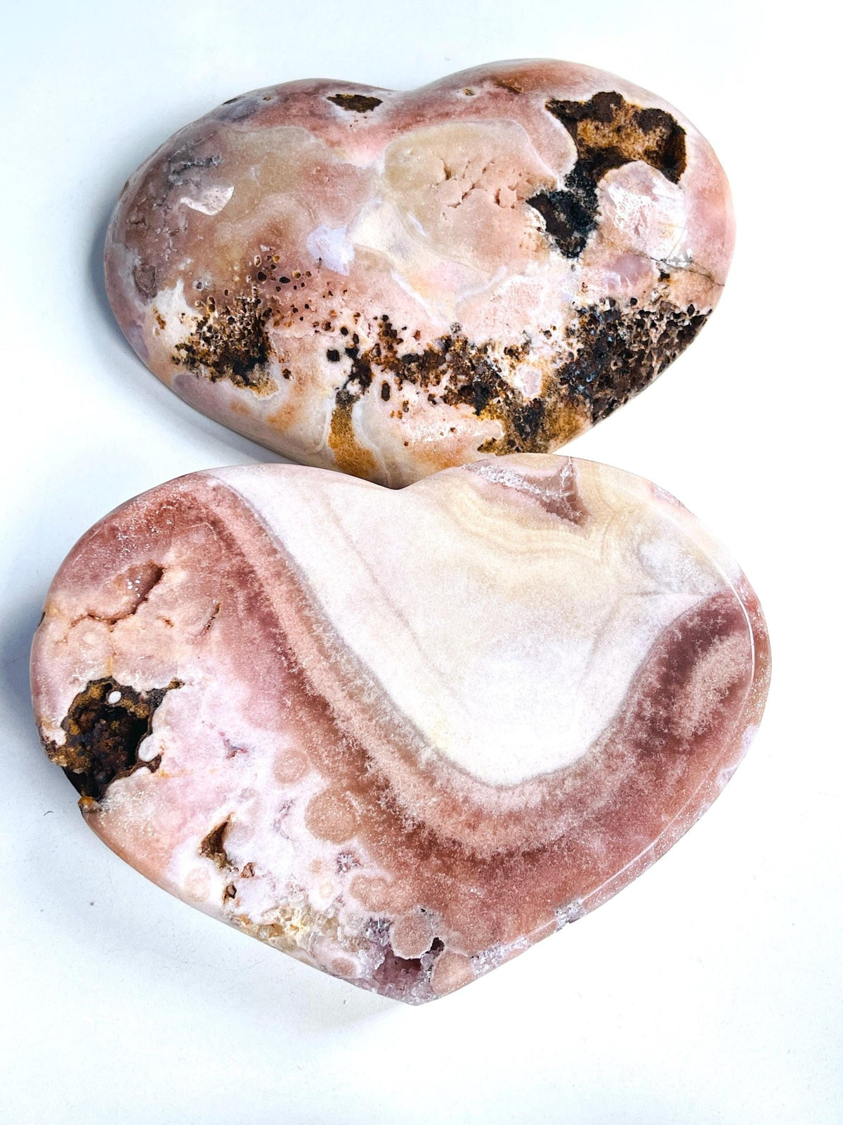 Pink Amethyst, Super Extra Quality Paired Pink Amethyst Heart, Pink Amethyst Heart Set, Pink Amethyst Crystals, Crystal Gift - Million Years Crystal