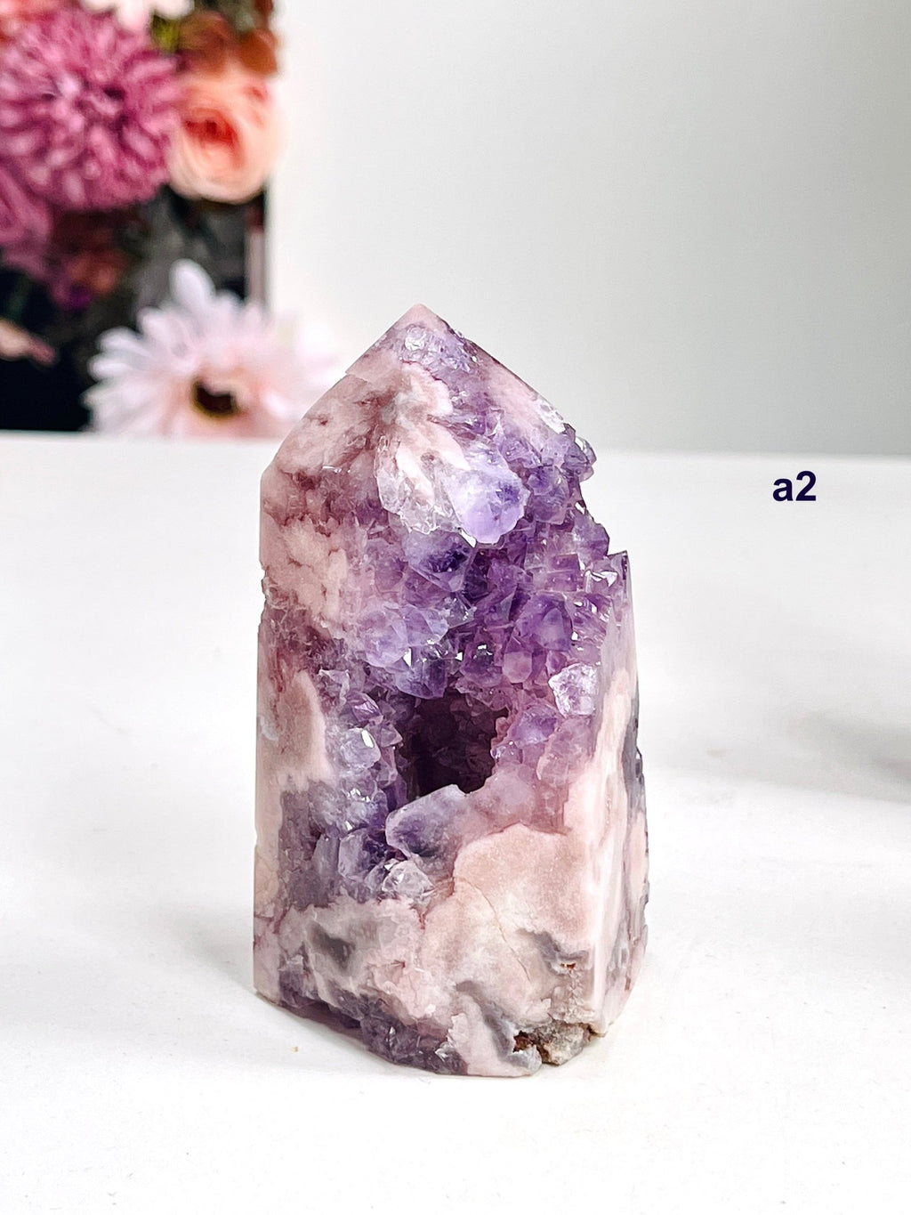Pink Amethyst Tower – Natural Druzy Crystal Point | Million Years Crystal - Million Years Crystal