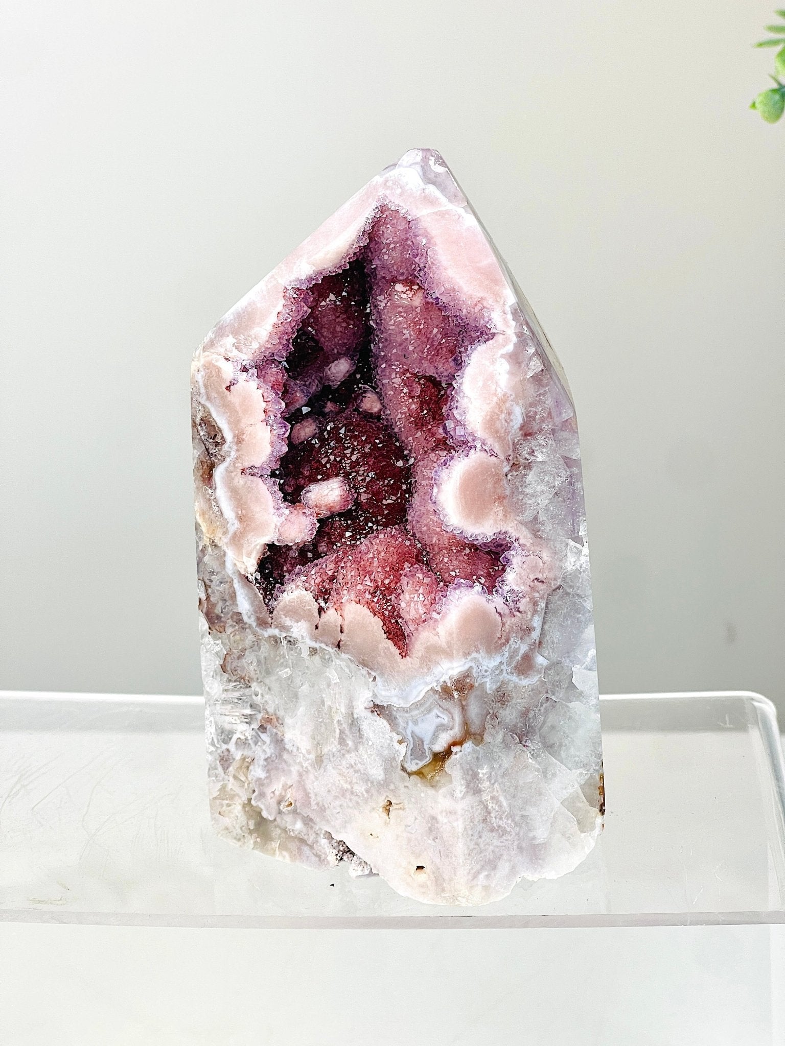 Pink Amethyst Tower | Sparkling Druzy Statement Crystal - Million Years Crystal
