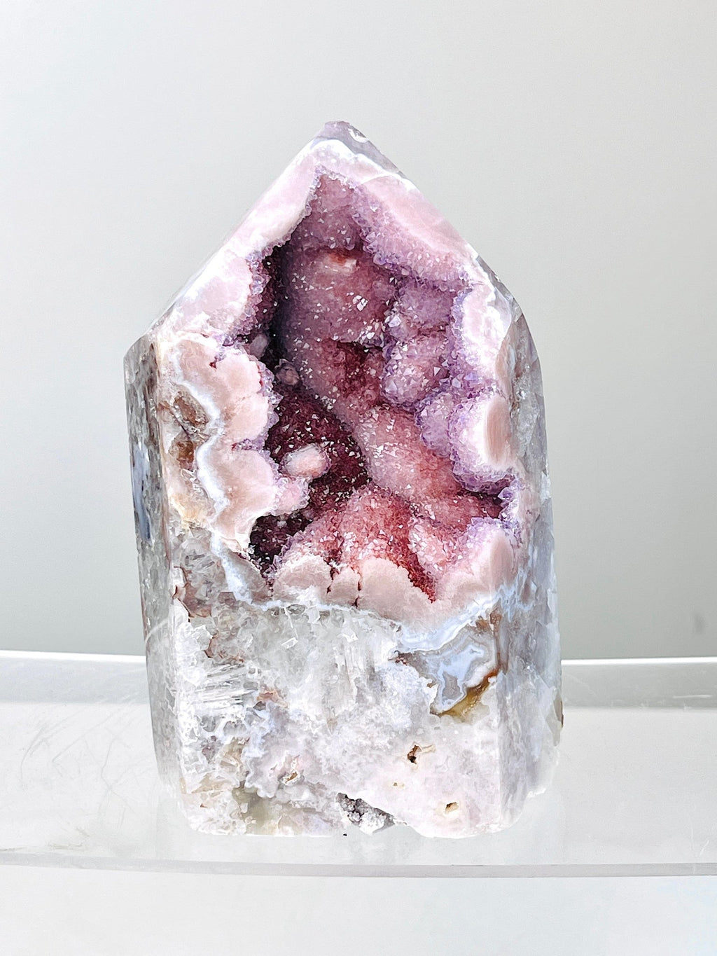Pink Amethyst Tower | Sparkling Druzy Statement Crystal - Million Years Crystal