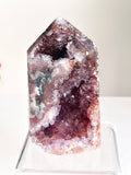 Pink Amethyst Tower with Druzy Cave - Million Years Crystal